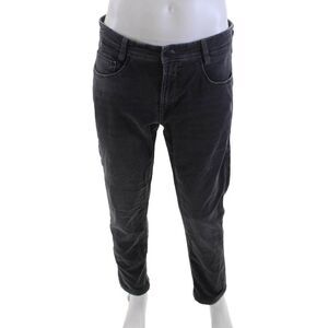 Mac Jeans Mens Dark Gray Straight Tapered Jeans Button Closure Size 34